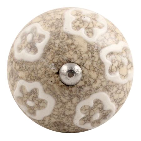White Floral Crackle Ceramic Wine Stopper